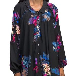 Free people Meadow Lark Floral Blouse in black